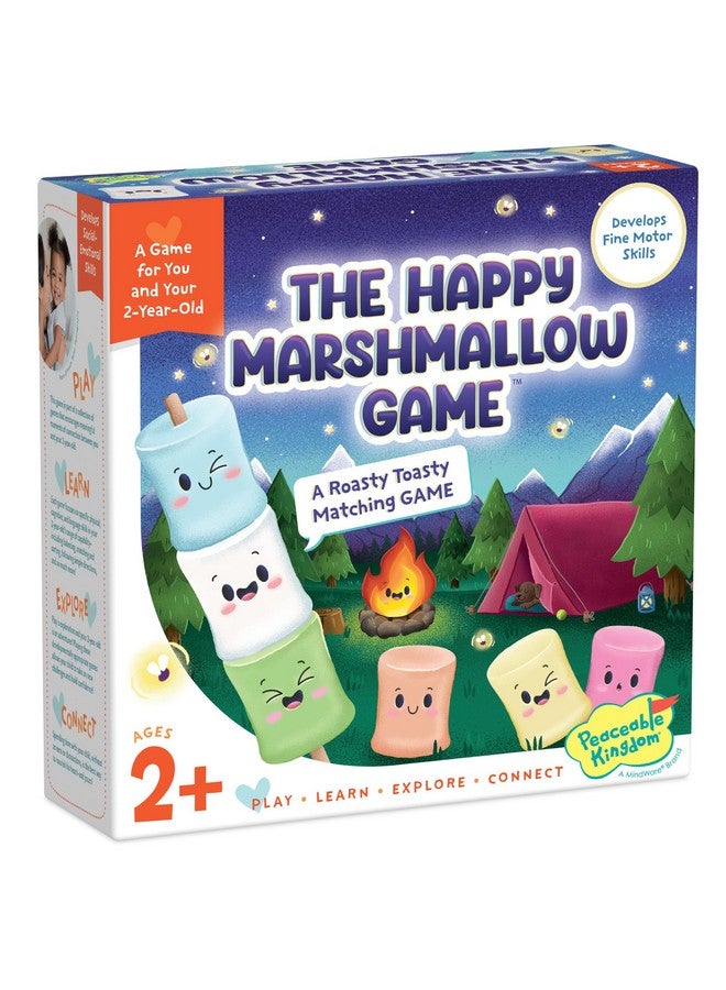 Peaceable Kingdom Happy Marshmallow Toddler Game - Develops Fine Motor Skills and Color Matching for Kids Ages 2 and Up - Image 1