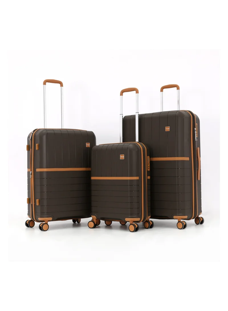 تيتان TITAN Double Spinner Luggage with Digital Lock for All Tastes L 28-M 24-S 20 Coffee