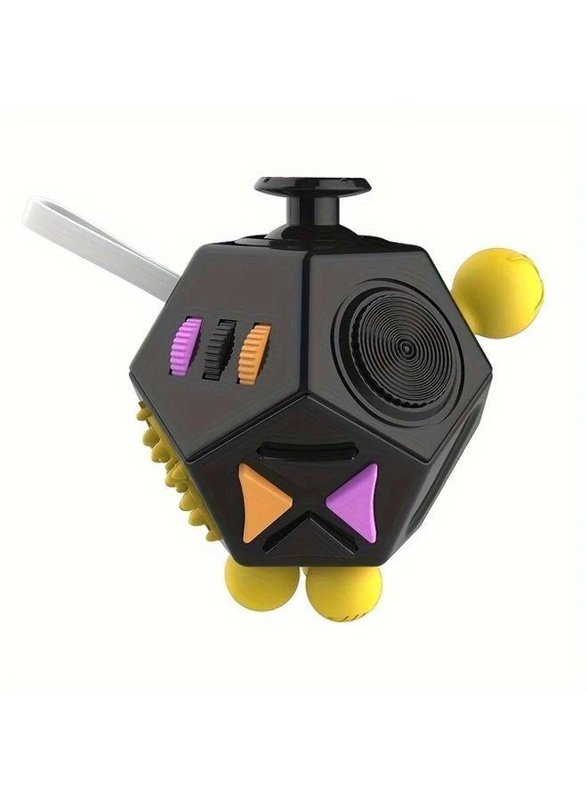Charm Black C1 Stress Relief Fidget Spinner 12 Sided Anti Anxiety Sensory Desk Toy - Image 1
