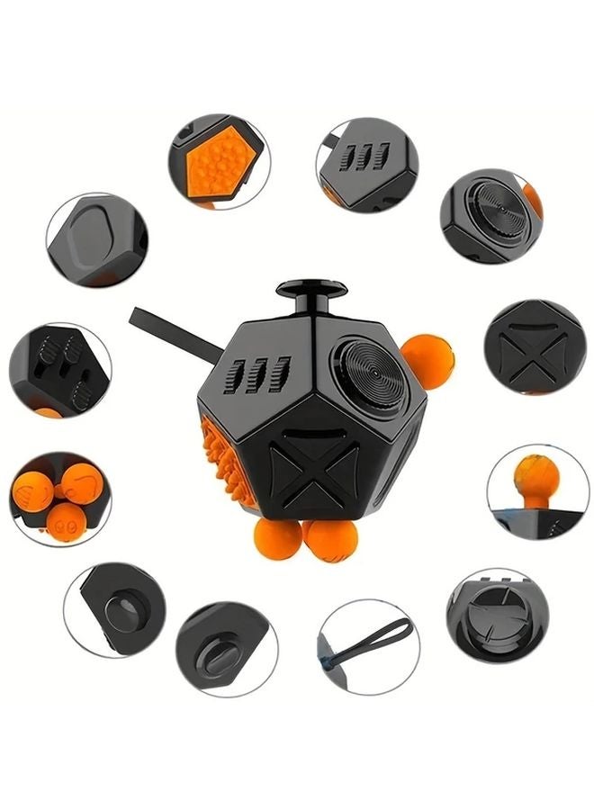 Charm Black C1 Stress Relief Fidget Spinner 12 Sided Anti Anxiety Sensory Desk Toy - Image 5