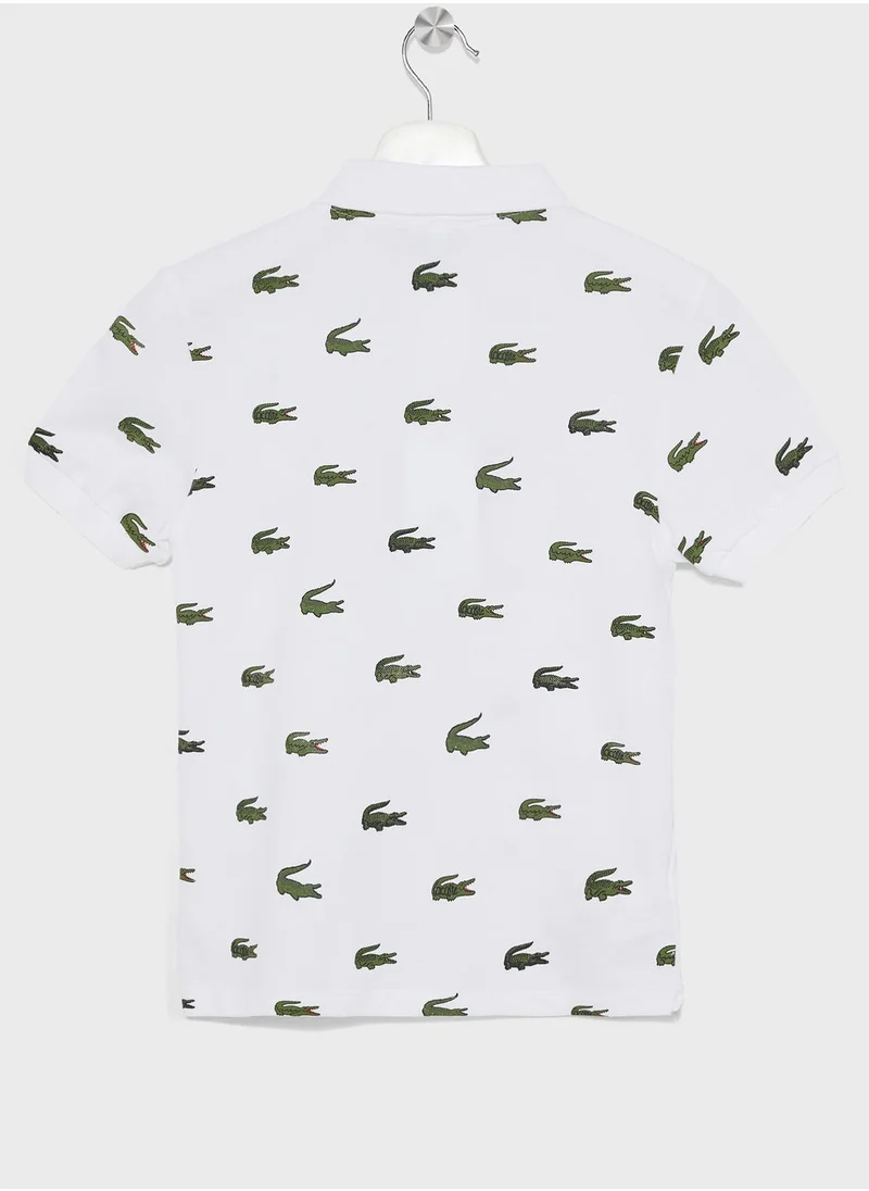 LACOSTE Kids Printed Polo