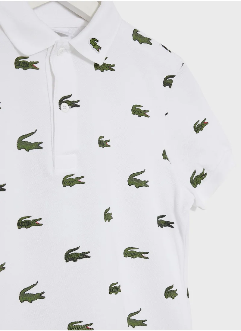 LACOSTE Kids Printed Polo