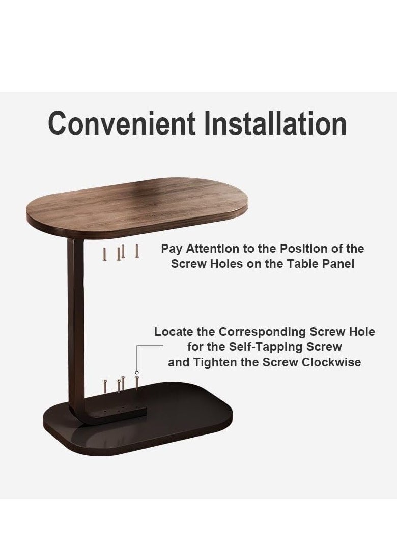 ARNOTEC - Modern End Tables C Shape Side Table Small Coffee Table Corner Table Modern Minimalist Designer Removable Sofa Side Table Bedside Table household side table - Image 1