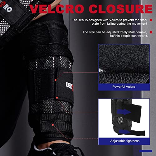 LEKÄRO Adjustable Ankle Weights, Leg Wrist Weights, Removable Leg Weights for Men Women Fitness, Walking, Jogging, Workout, 1Pair 2 Pack (Max 11 LBS) - Image 3