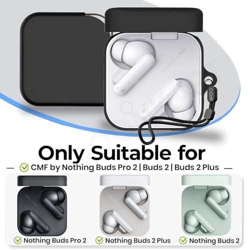 Cocoonkart Silicone Case Cover for CMF by Nothing Buds Pro 2 | Buds 2 | Buds 2 Plus (Black) - Image 2