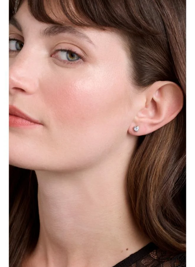 تيد بيكر HARMONY: Mini Crystal Heart Stud Earrings