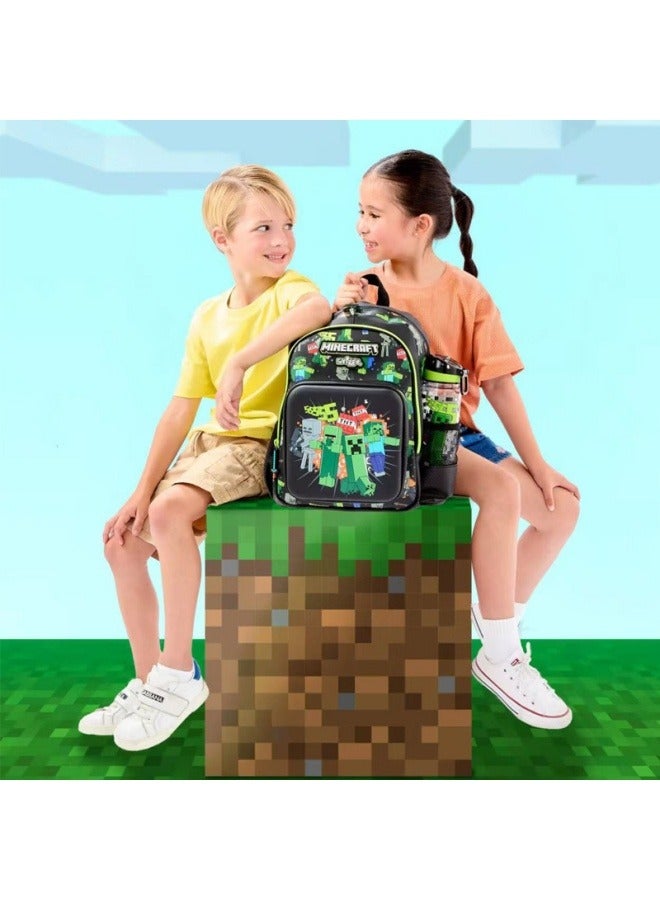 ماين كرافت حقيبة ظهر مدرسية متعددة الوظائف بسحاب مزيل الضغط الكرتوني لماينكرافت، حقيبة ترفيهية. - Image 2