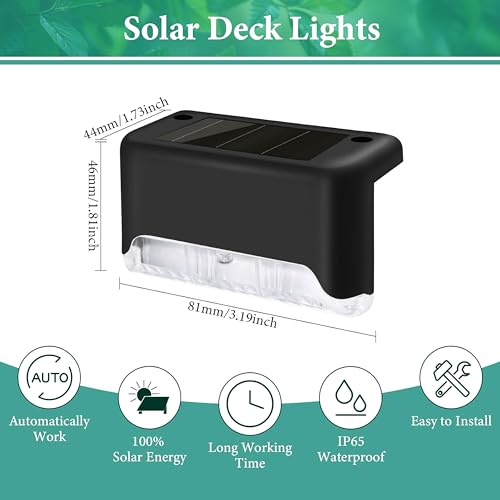 BRITSPEAR Solar Light for Outdoor Garden Home Stair Light, Waterproof Solar Lamp for Step, Raillling, Balcony, Deck, Farm, Terrece, Fences Solar Powered LED Sun Light (4, Standard) - Image 2