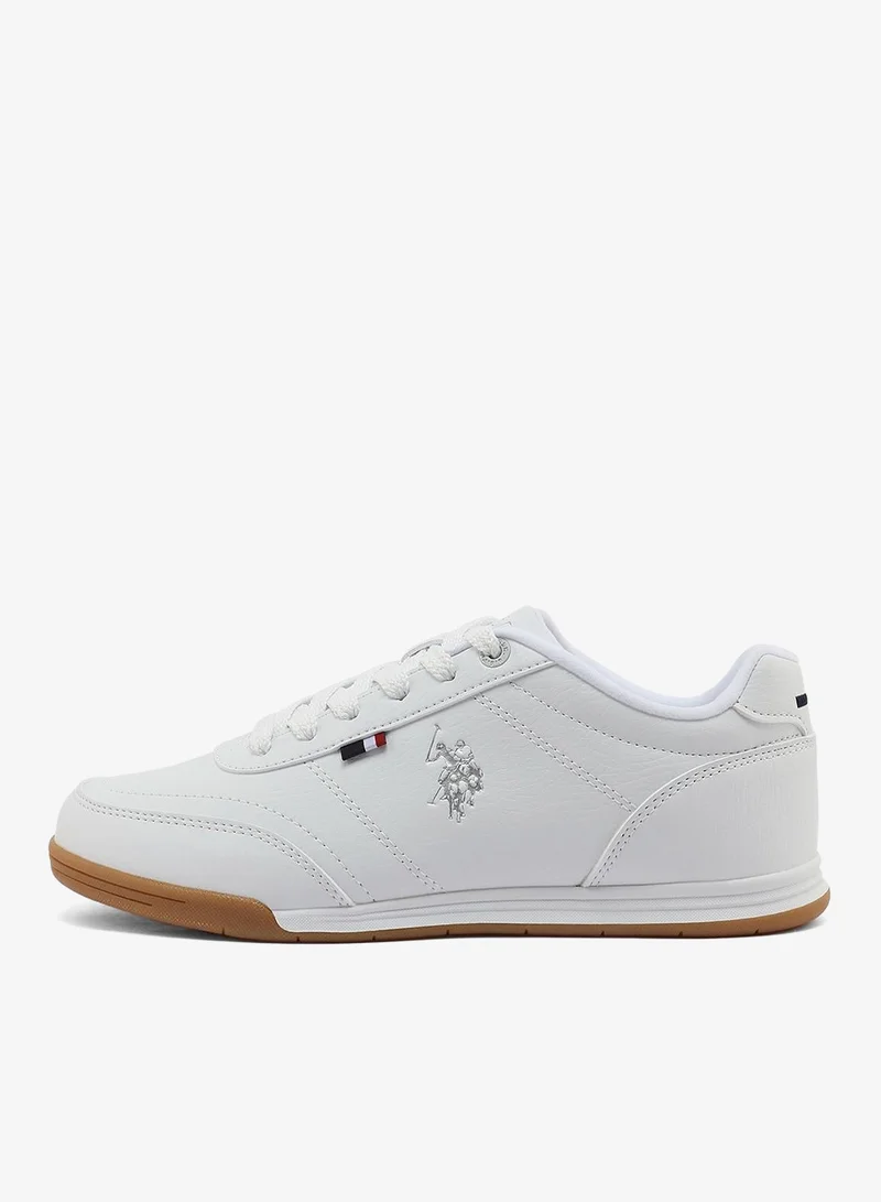 U.S. Polo Assn. white Women's White Low-Top Sneakers - Lightweight Lace-Up Design, Comfortable Casual Shoes for Everyday Wear for Women | Best Price UAE