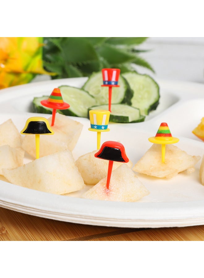 Japanese Cartoon Fruit Fork Cute Animal Fruit Fork Children Baby Special Fruit Sign Wholesale-Color:6pc Fruit Fork/hat Opp Pack  - Image 1