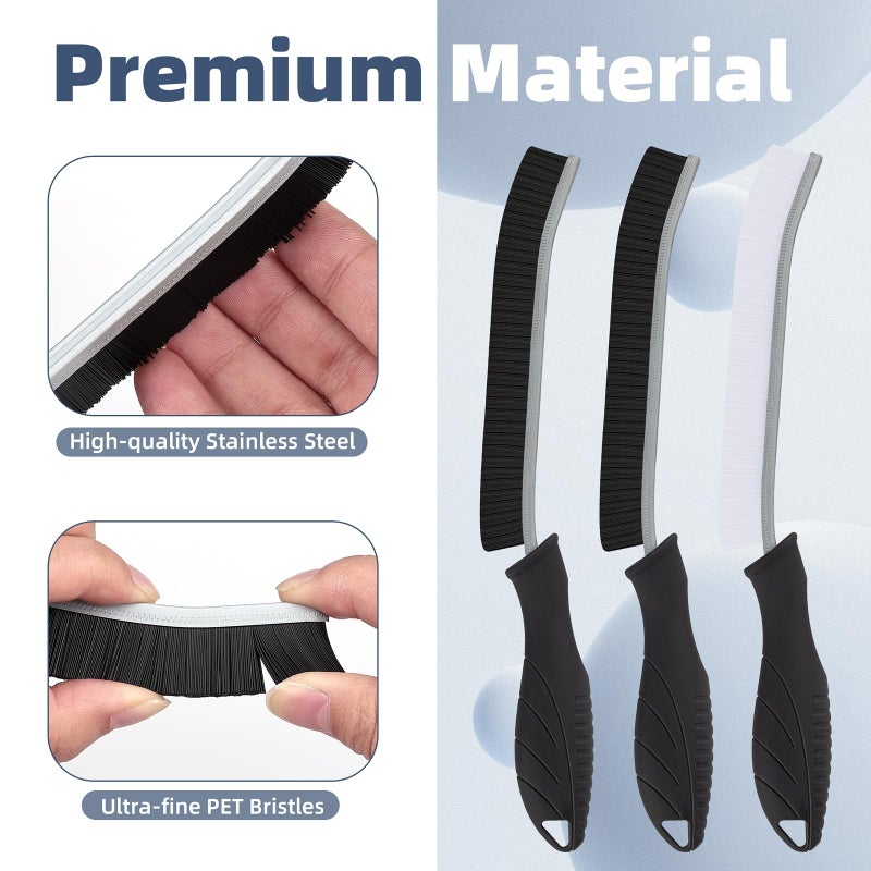 Foogwee Hard Bristle Crevice Cleaning Brush - Cleaning Tools For Household Use  Multifunctional Gap Cleaning Supplies For Kitchen  Bathroom  Toilet  Window  Vehicle  Faucets  Grout  Home (Black) - Image 4
