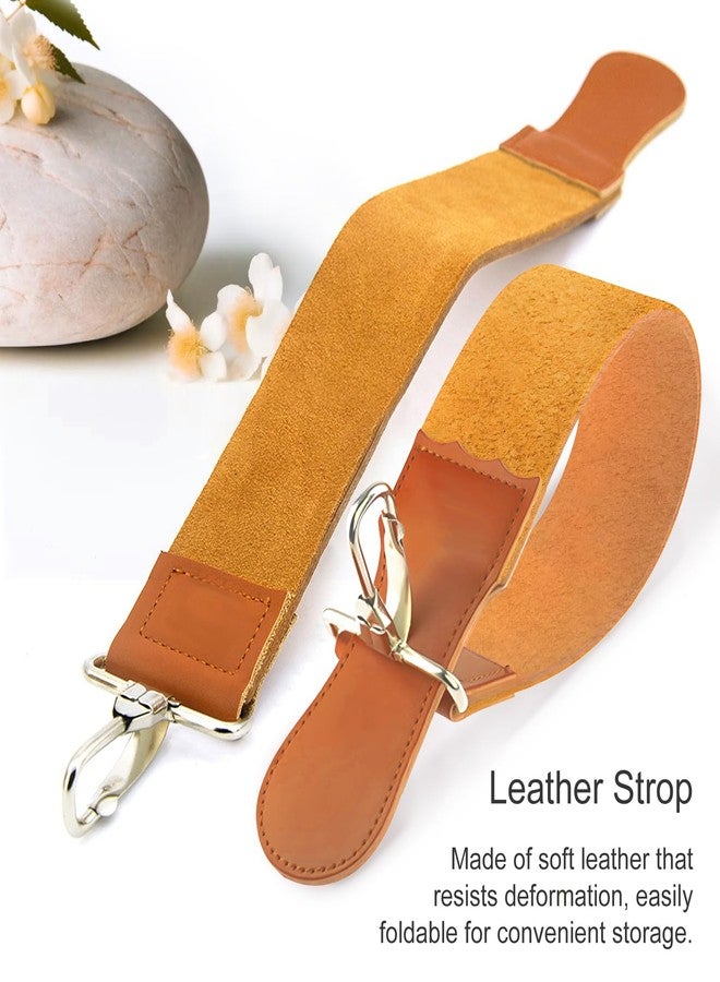 Jaasuee Straight Razor Strop, Leather Sharpening Strap for Barber Use, Brown, J5036 - Image 3
