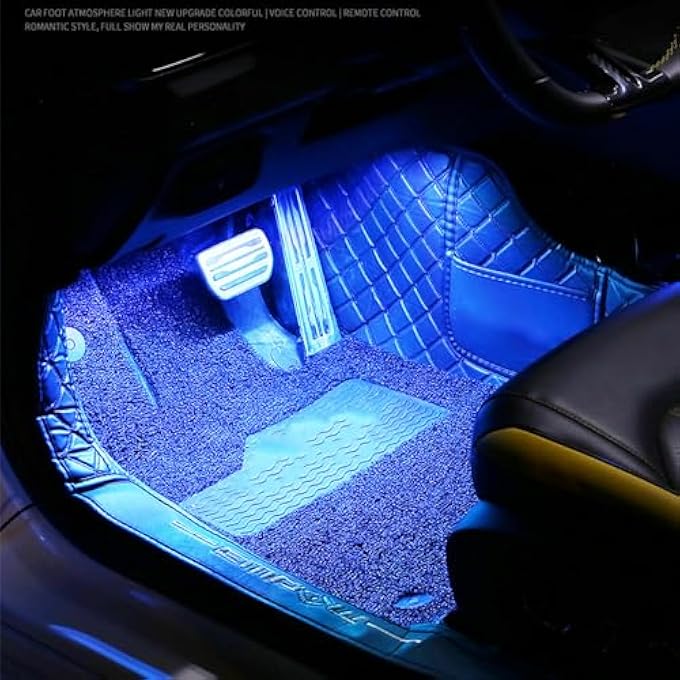 Azonee Car Interior Led Waterproof Led Strip For Car Interior Usb Powered Ambient Footwell Lights Customizable Colors Easy Installation Universal For Cars Atvs Rvs Dark Blue 5V - Image 3