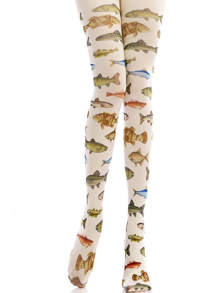 TYATVS Womens Patterned Funky Tights Printed Colorful Tights Whimsy Twee Colored Stockings Y2k Emo Whimsigoth Clothes (white-1,One Size) - Image 3