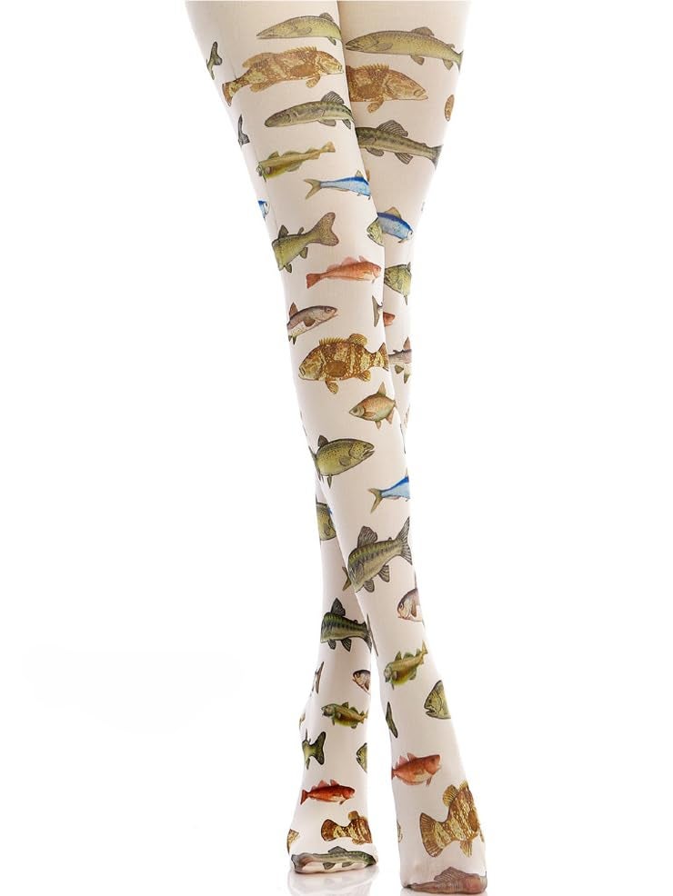 TYATVS Womens Patterned Funky Tights Printed Colorful Tights Whimsy Twee Colored Stockings Y2k Emo Whimsigoth Clothes (white-1,One Size) - Image 2