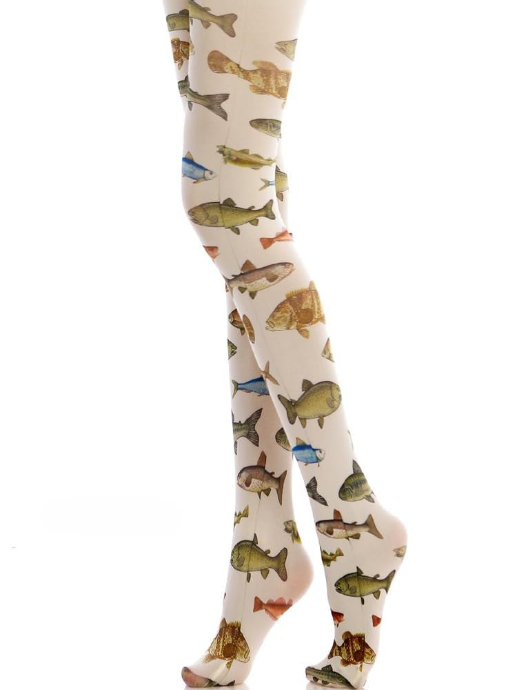 TYATVS Womens Patterned Funky Tights Printed Colorful Tights Whimsy Twee Colored Stockings Y2k Emo Whimsigoth Clothes (white-1,One Size) - Image 4