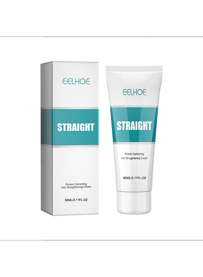 إيلهو كريم تمليس الشعر بالبروتين من إيلهو، إصلاح الأطراف المتقصفة وتنعيم الشعر المجعد والتالف، كريم العناية بفرد الشعر بدون تمدد - Image 1