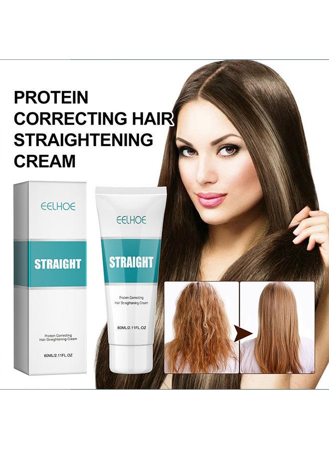 إيلهو كريم تمليس الشعر بالبروتين من إيلهو، إصلاح الأطراف المتقصفة وتنعيم الشعر المجعد والتالف، كريم العناية بفرد الشعر بدون تمدد - Image 4