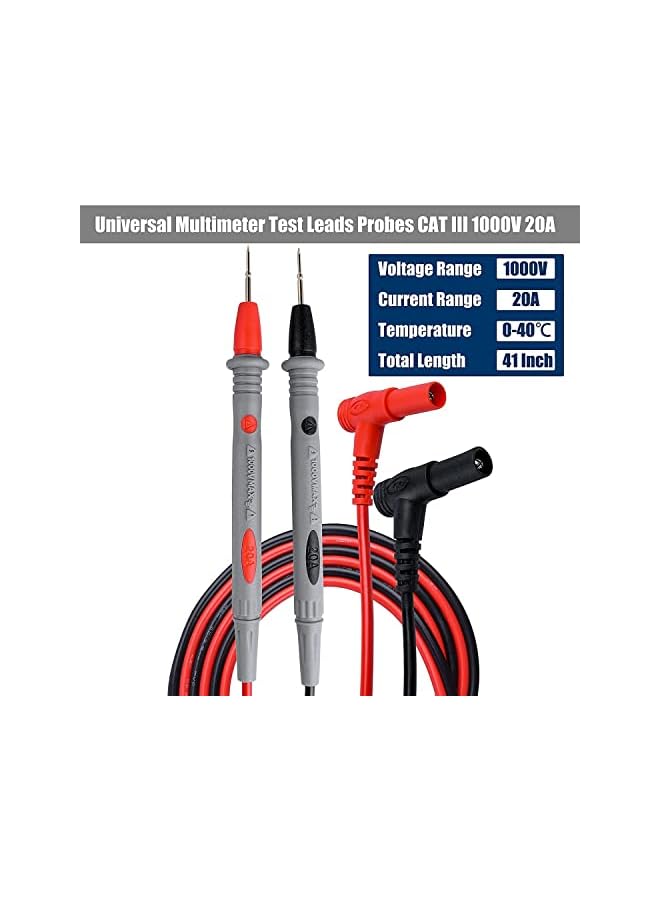 PROMASS promass Test Leads Tweezer Multimeter Probe Lead Set 2Pcs SMD Component Testing Tweezers Clips with 1 Pair 1000V 20A Test Leads Probes for Multi Meter LCR IC Chip Capacitor Resistor Testing  - Image 5