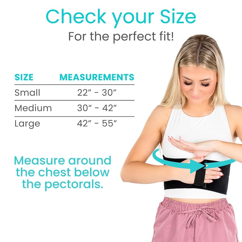 Vive Broken Rib Brace for Women Men  Rib Cage Support Belt for Fractured Cracked Broken or Bruised Ribs  Post Surgery Compression Garment Wrap  Diastasis Recti Belly Band - Image 3