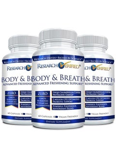 Body & Breath Natural Deodorant & Freshener - Bad Breath & Body Odor Supplement - 60 Count (3 Months Supply)