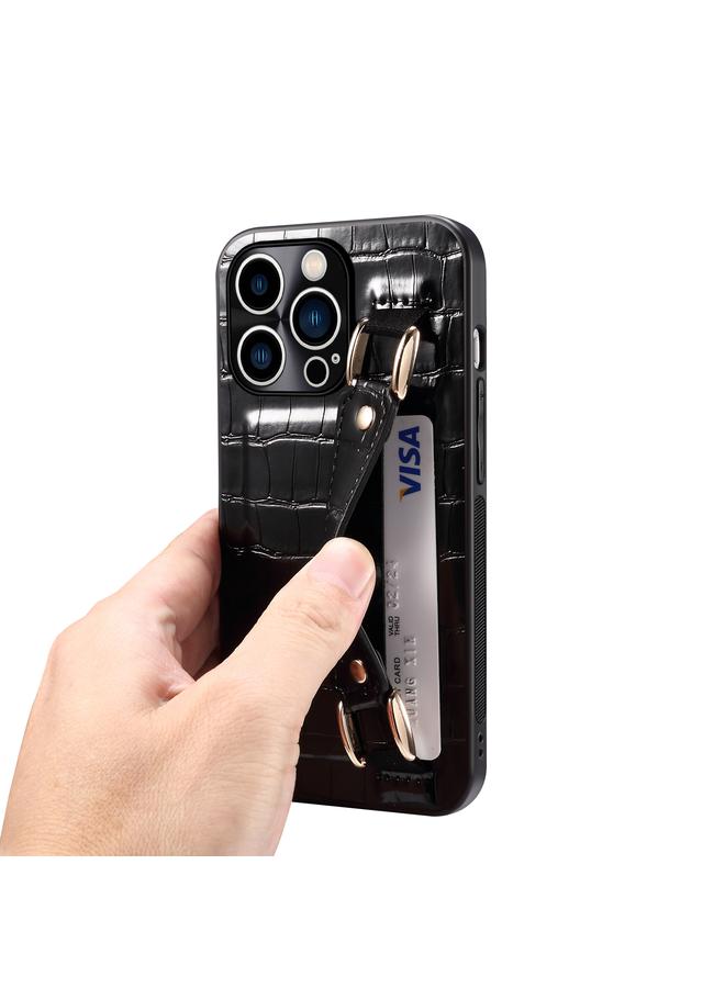 Zaboon Case For iPhone 12 Pro Max Crocodile Wristband Wallet Leather Back Cover Phone Case - Image 5