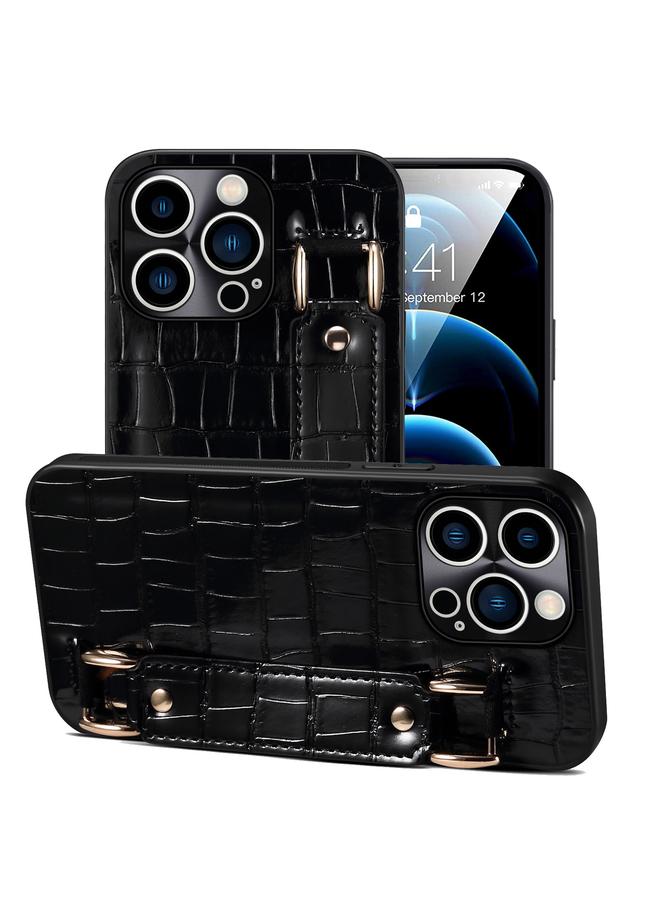 Zaboon Case For iPhone 12 Pro Max Crocodile Wristband Wallet Leather Back Cover Phone Case - Image 1