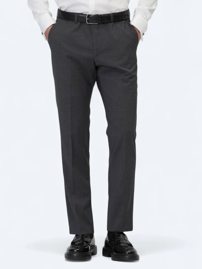 Kip Hard Coal Weaving Slim Fit Classical Wool Blended Trousers