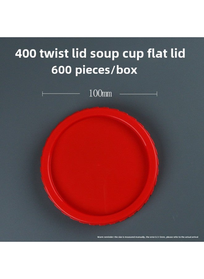 Taiyi Family Disposable Packing Bowl With Lid Sealed Soup Cup Thickened Soup Bucket Insulation Porridge Box Can Be Printed Logo-Color:400 Twist Lid Soup Cup Flat Lid (red Lid) 600 Pieces/box - Image 1