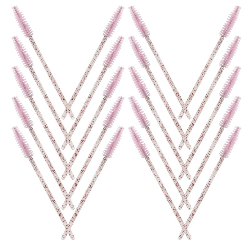 ABOOFAN 200pcs Disposable Eyelash and Eyebrow Grooming Brushes 4" Nylon Crystal Handle Mascara Wands for Salon Home Travel - Image 1