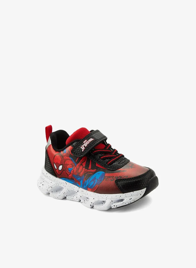 Marvel Boys Spider-Man Print Light-Up Ankle School Sneakers
