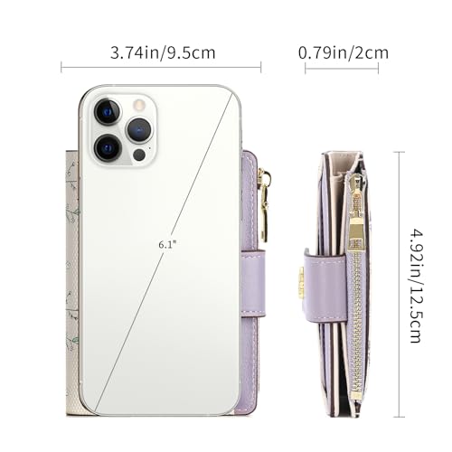 GAEKEAO Small Wallets for Women RFID Blocking Leather Bifold Zipper Pocket Wallet Credit Card Holder with ID Window - Image 4