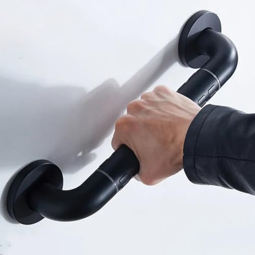 BATH GURU Heavy Duty High Grade ABS Grab Bar Safety Rail Handle for Senior Citizen Wall Mounted Grab Bar for Toilet Bathroom Bathtub (15 INCH Black) - Image 4