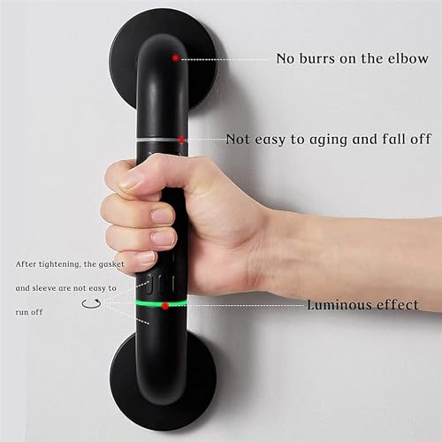 BATH GURU Heavy Duty High Grade ABS Grab Bar Safety Rail Handle for Senior Citizen Wall Mounted Grab Bar for Toilet Bathroom Bathtub (15 INCH Black) - Image 3