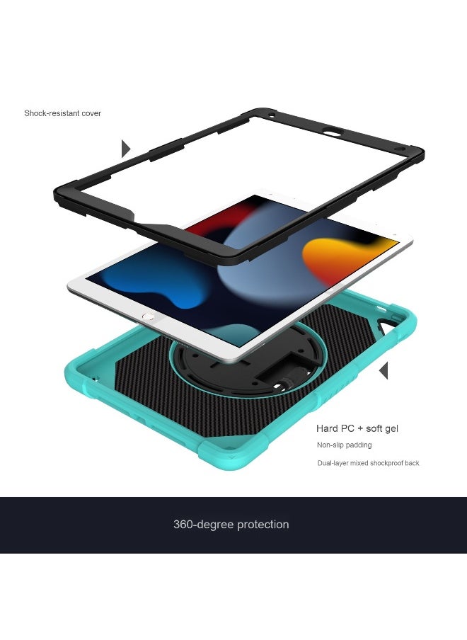 NIBEMINENT Case for ipad 9th/8th/7th Generation 10.2'' Heavy Duty Screen Protector 360° Rotating Stand Handle Pencil Holder Shockproof Drop Protection Shoulder/Hand Strap Durable Kids-Friendly  - Image 4