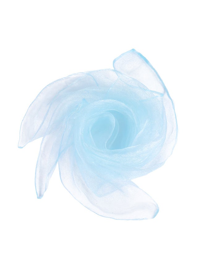 60*60 Style Gauze Dance Scarf Solid Color Nylon Versatile Magic Children's Performance Props Sailor Dance Silk Scarf-Color:Light Sky Blue-Specifications:60cm*60cm  - Image 1