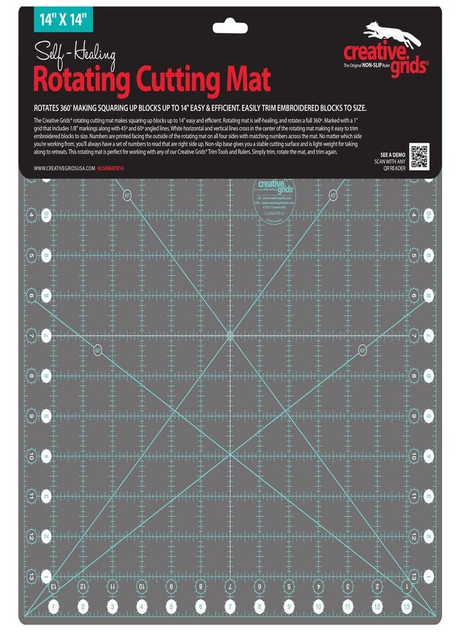 Creative Grids Self Healing Rotating Rotary Cutting Mat 14in x 14in (CGRMATR14) - Image 2