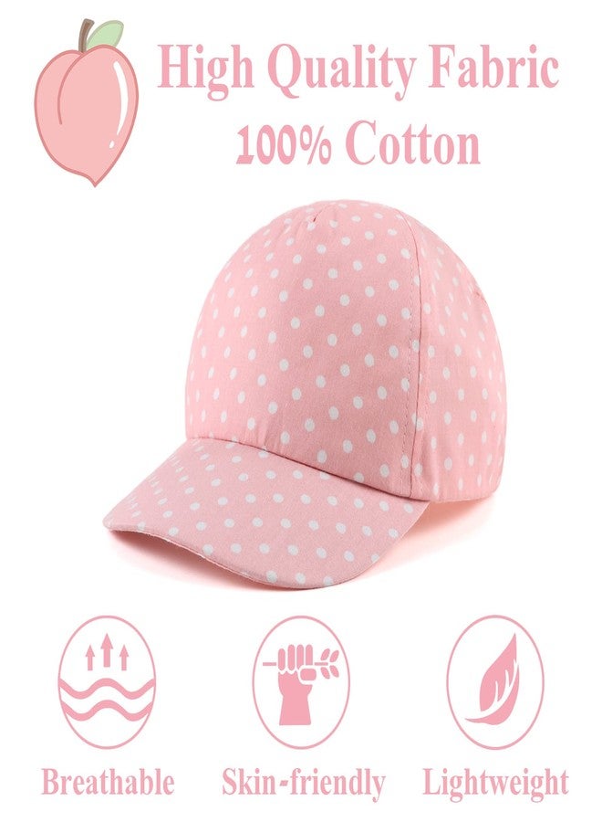 Zsedrut Girls Baseball Cap Toddler Cotton Sun Hat Kids Trucker Hats Infant Lightweight Ball Caps Spring Summer (2-5Y, Pink Dot) - Image 2