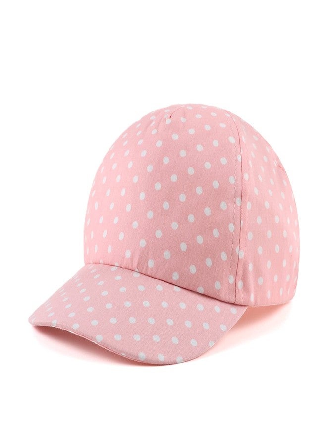 Zsedrut Girls Baseball Cap Toddler Cotton Sun Hat Kids Trucker Hats Infant Lightweight Ball Caps Spring Summer (2-5Y, Pink Dot) - Image 1