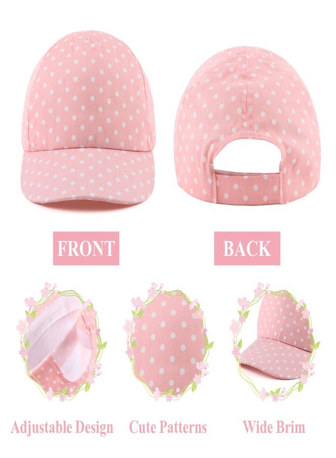 Zsedrut Girls Baseball Cap Toddler Cotton Sun Hat Kids Trucker Hats Infant Lightweight Ball Caps Spring Summer (2-5Y, Pink Dot) - Image 4