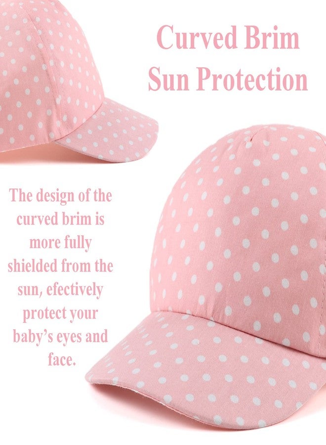 Zsedrut Girls Baseball Cap Toddler Cotton Sun Hat Kids Trucker Hats Infant Lightweight Ball Caps Spring Summer (2-5Y, Pink Dot) - Image 5