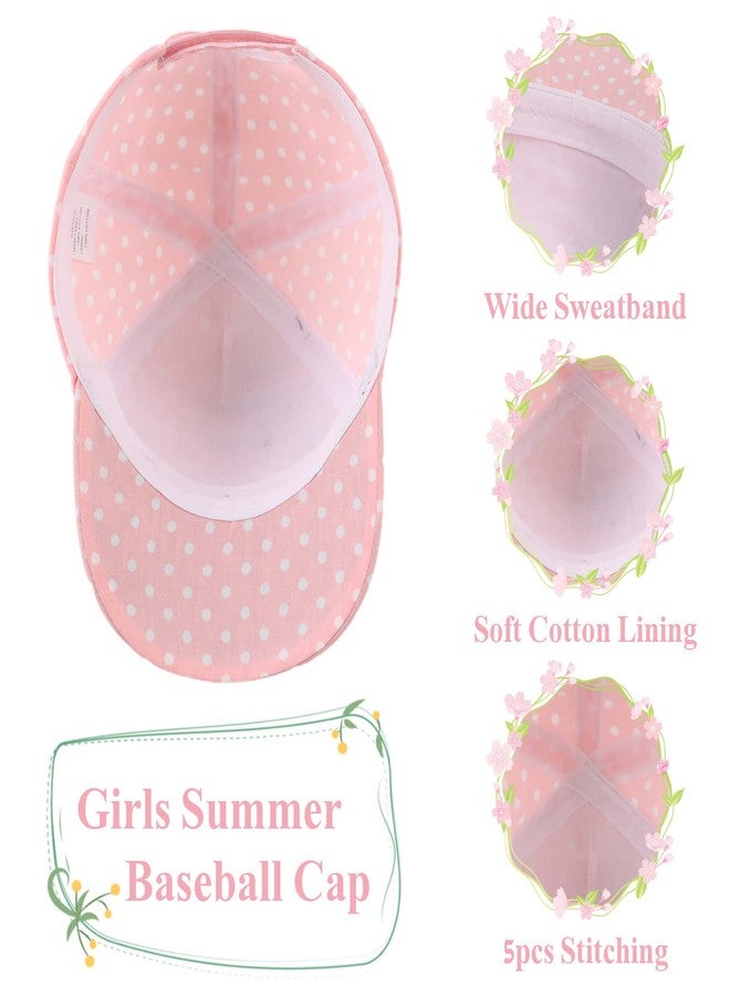 Zsedrut Girls Baseball Cap Toddler Cotton Sun Hat Kids Trucker Hats Infant Lightweight Ball Caps Spring Summer (2-5Y, Pink Dot) - Image 3