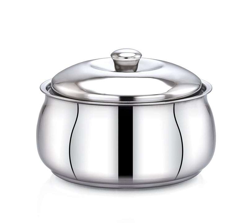 Expresso Hot Shine Double Wall Insulated Hot Pot Stainless Steel Cookware Casserole with Steel Lid, 750 ml - Big - Image 4