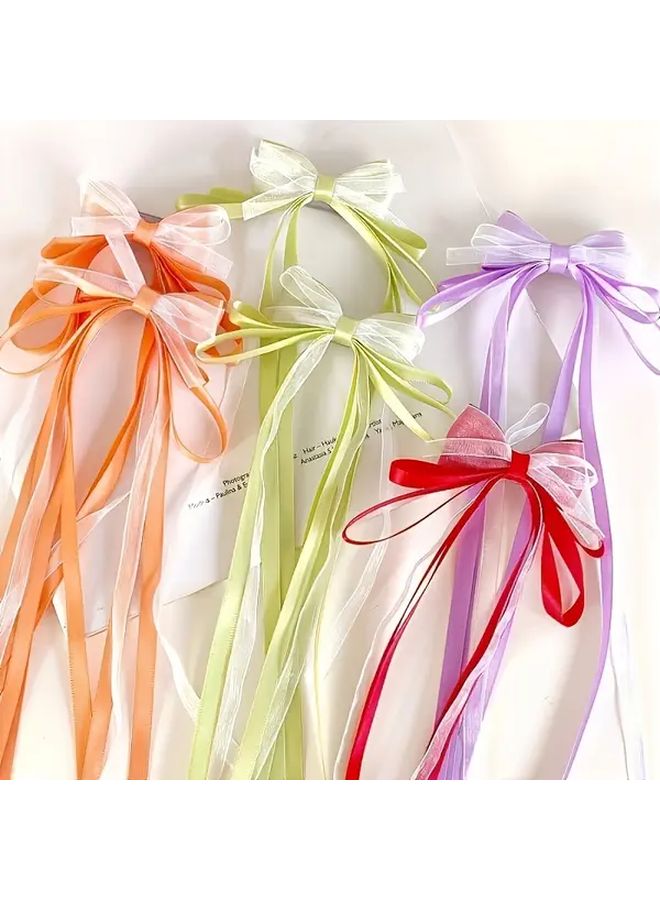 2 Piece Elegant Bow Tassel Hair Clips Braided Ribbon Hair Ties Sweet Versatile Accessory Perfect For Travel Vacation Birthday Parties Christmas Halloween And Everyday Styling Peach Pink - Image 5