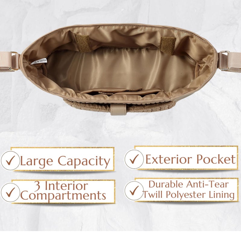 SEWBOO Universal Baby Stroller Organizer,Diaper Caddy Organizer with Adjustable Straps to Fits Nearly Any Strollers (Beige) - Image 5
