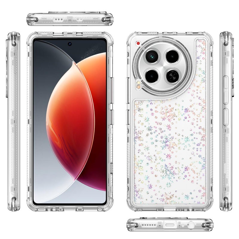 erorex For Tecno Camon 30 Transparent Acrylic Laser Paper Phone Case(Snowflake) - Image 4