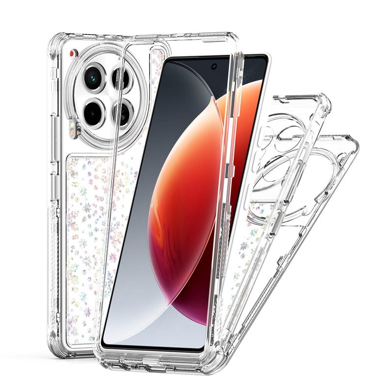 erorex For Tecno Camon 30 Transparent Acrylic Laser Paper Phone Case(Snowflake) - Image 3