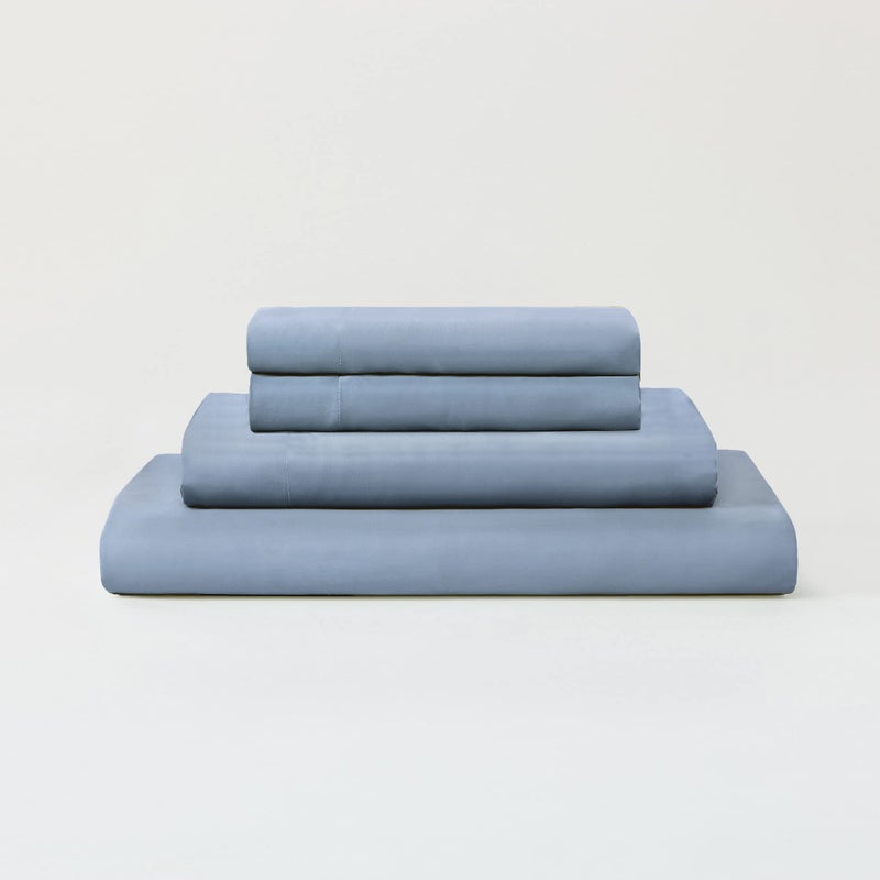Sijo 100% Austrian Eucalyptus Lyocell Tencel Sheet Set  Softer Than Silk  Architectural Digest 2022 Best Cooling Sheets Award Winner - 2pc - 1 Pillowcase 1 Fitted Sheet (Sky  Twin)