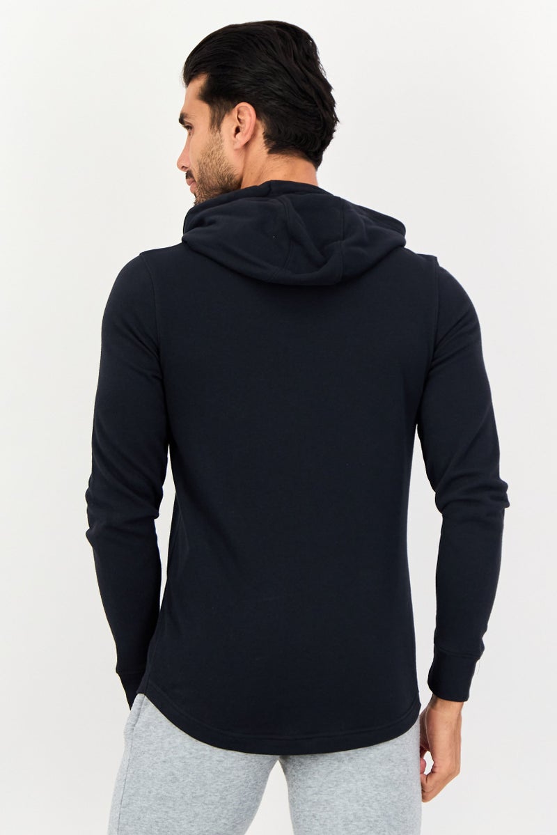 UNDER ARMOUR Men Loose Fit Long Sleeve Graphic Print Outdoor Hoodie, Black - Image 4