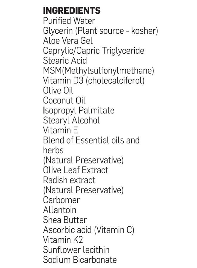 BIOLABS PRO All Natural Vitamin D3 15000IU Vitamin D Cream - Maximum Strength - Fight Vitamin D Deficiency Naturally - with Vitamin K2 & Olive Leaf Extract - Safe & Effective (15,000IU - 3.0oz) - Image 4